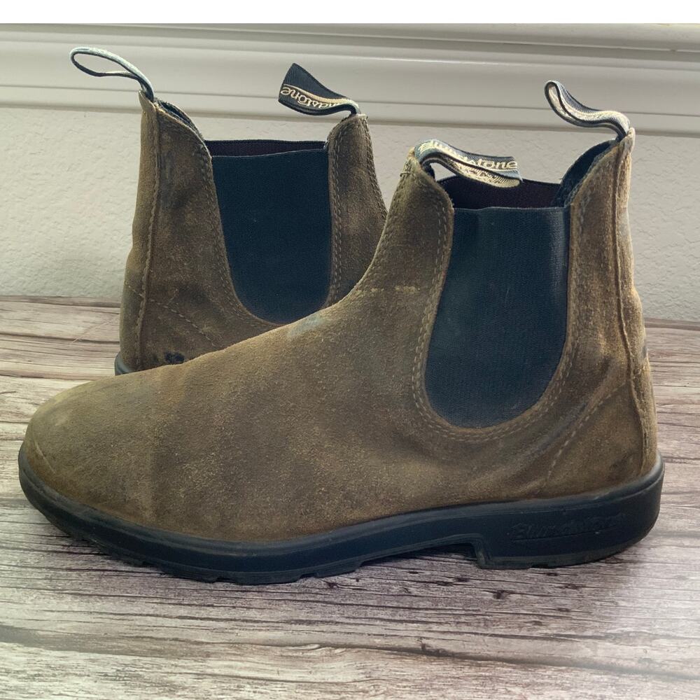 Blundstone Men's 8.5 Beige Leather Short Booties - Outdoor Ready